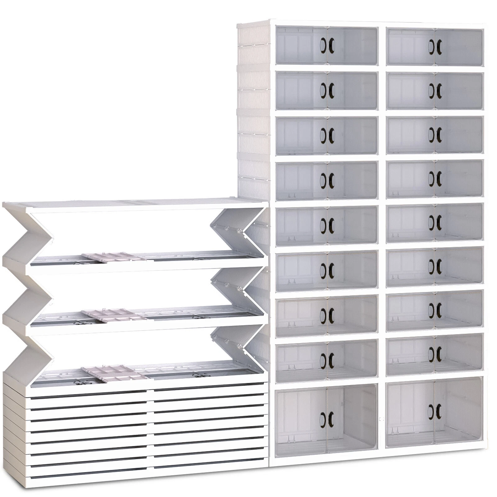 Foldable Shoe Rack, Large Shoe Storage with Magnet